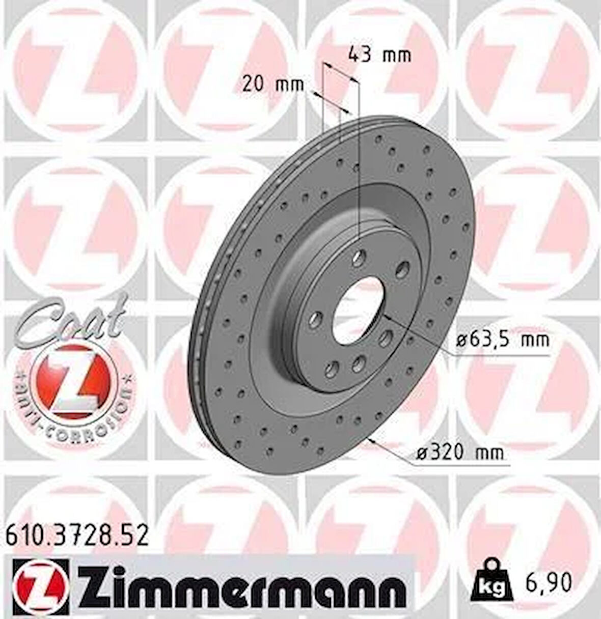 ARKA FREN DİSKİ S60 III 224 -S90 II 234 -V60 II -V90 II 235-236 -XC40 536 -XC60 II XC90 2014 DELİKLİ