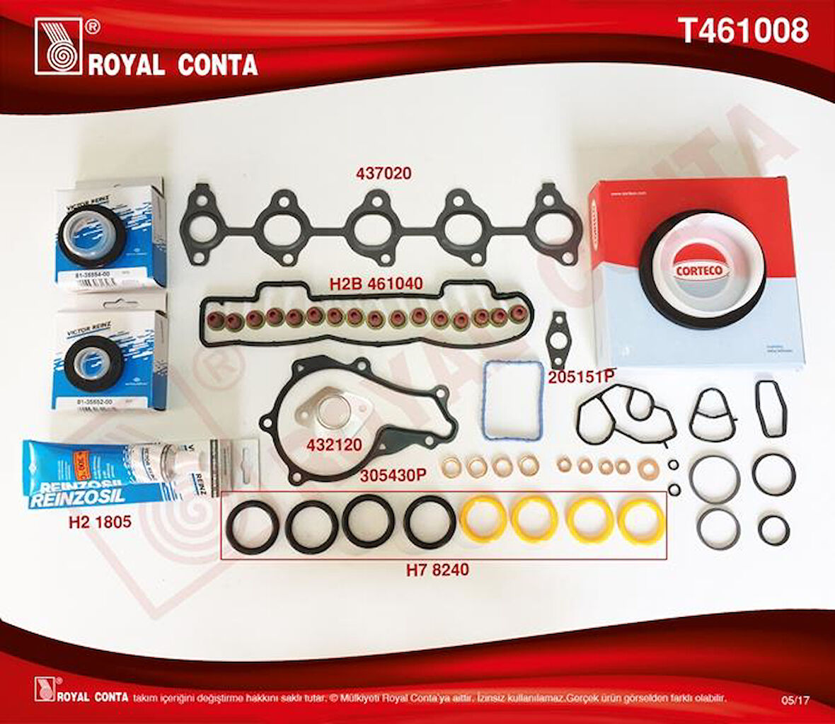 MOTOR TAKIM CONTA REINZ KEÇELİ S.LASTİKLİ TAM TK. SKCSİZ FOCUS II 1.6 TDCI 04 11 FIESTA 1.6 TDCI 02 08 FUSION 1.6 TDCI 04 14 VOLVO C30 06 12 S40 II 06 12 S80 II 06 12 V50 05 12 V70 III 09 11 1.6D-206