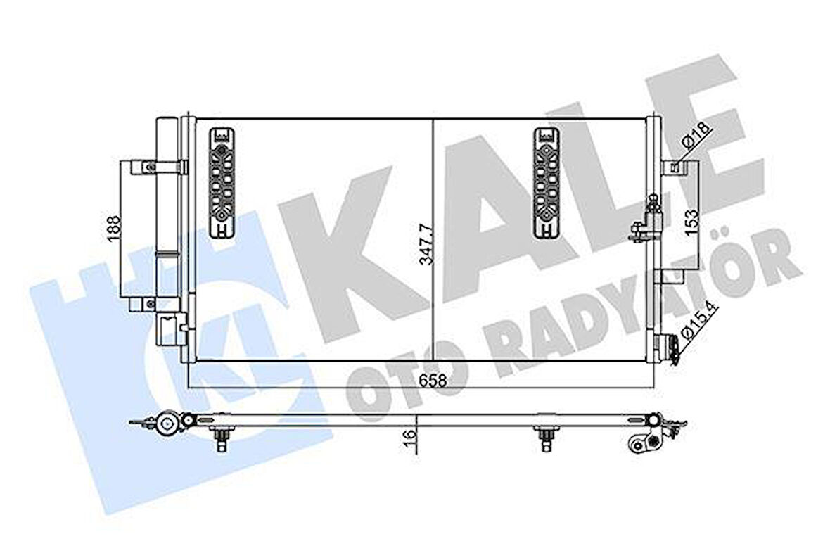 KLİMA KONDENSERİ A4-A5-A6-A7-Q5 AL/AL 645x344x16