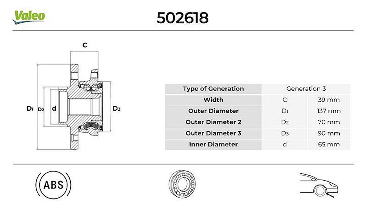 ÖN TEKER PORYASI RULMANLI VECTRA C 1.6 16V-1.9 CDTI-2.0 DTI-3.0 CDTI-SIGNUM 1.9 CDTI ABS Lİ 5 BİJON