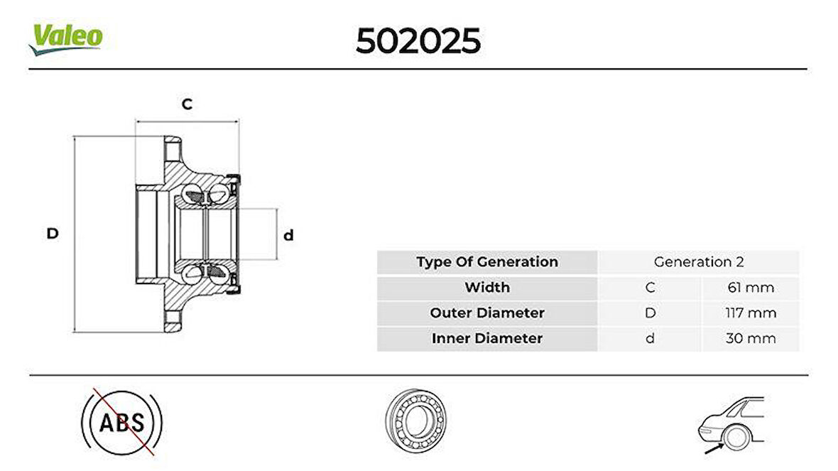 ARKA TEKER PORYASI RULMANLI TEMPRA-DOBLO-PALIO-ALBEA-MAREA ABS SİZ 4 BİJON 30x117x61.7