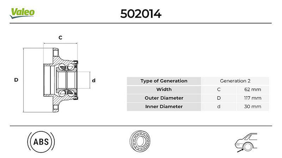 ARKA TEKER PORYASI RULMANLI DOBLO-BIPPER-NEMO-TEMPRA-MAREA-PALIO-SIENA-PUNTO-FIORINO-LINEA ABS Lİ 30x117x61.7