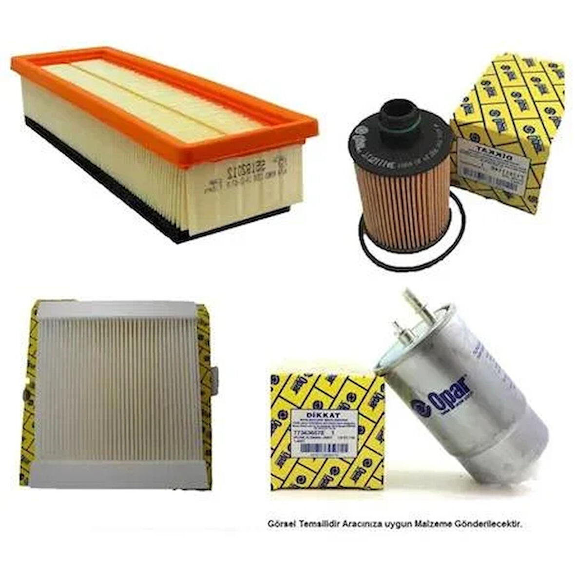 FILTRE KITI YAKIT HAVA POLEN YAG DOBLO BRAVO II FIORINO LINEA PUNTO STILO 1.3JTD 1.9JTD 7736365