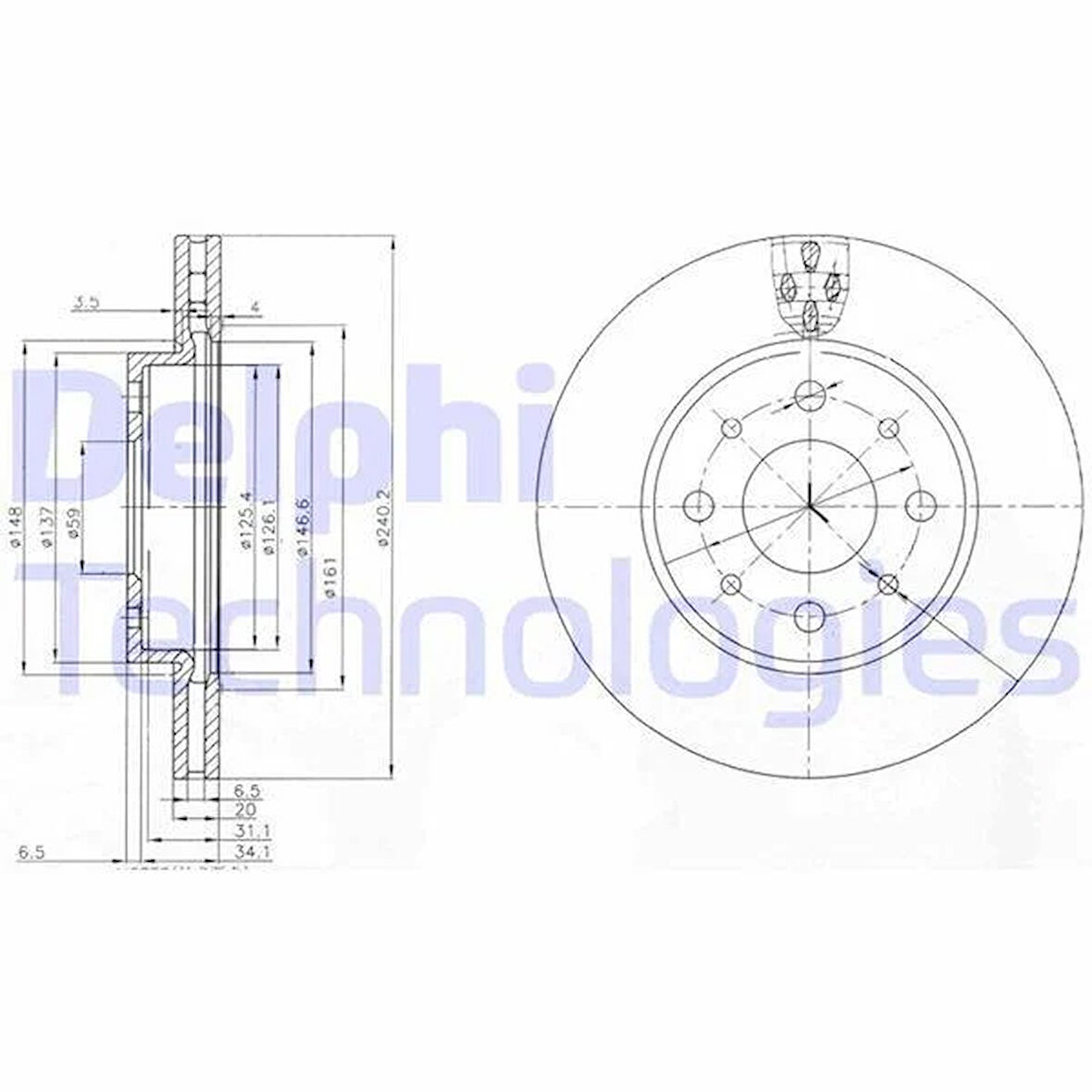ON FREN DISKI FIAT 500 08 500C 09 PANDA 12 FORD KA 1.3 TDCİ 09 0.9-1.2-1.4-1.3DMTJ 240.5