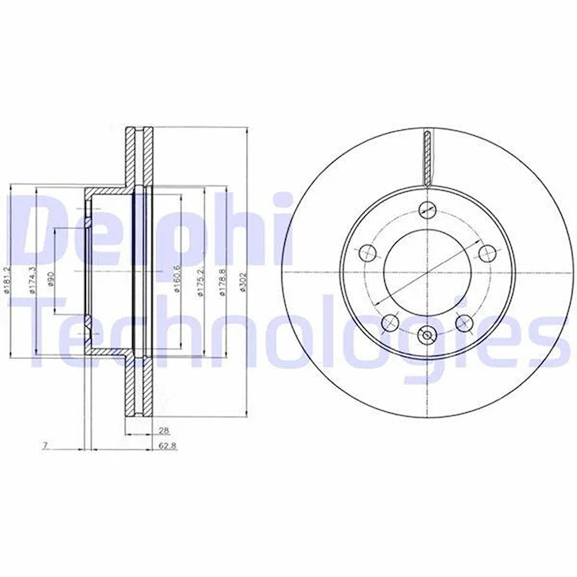 ÖN FREN AYNASI RENAULT MASTER III 10 MASTER IV 20 OPEL MOVANO B 10 2.3dCi 302x28x5 5 DELİK HAVALI