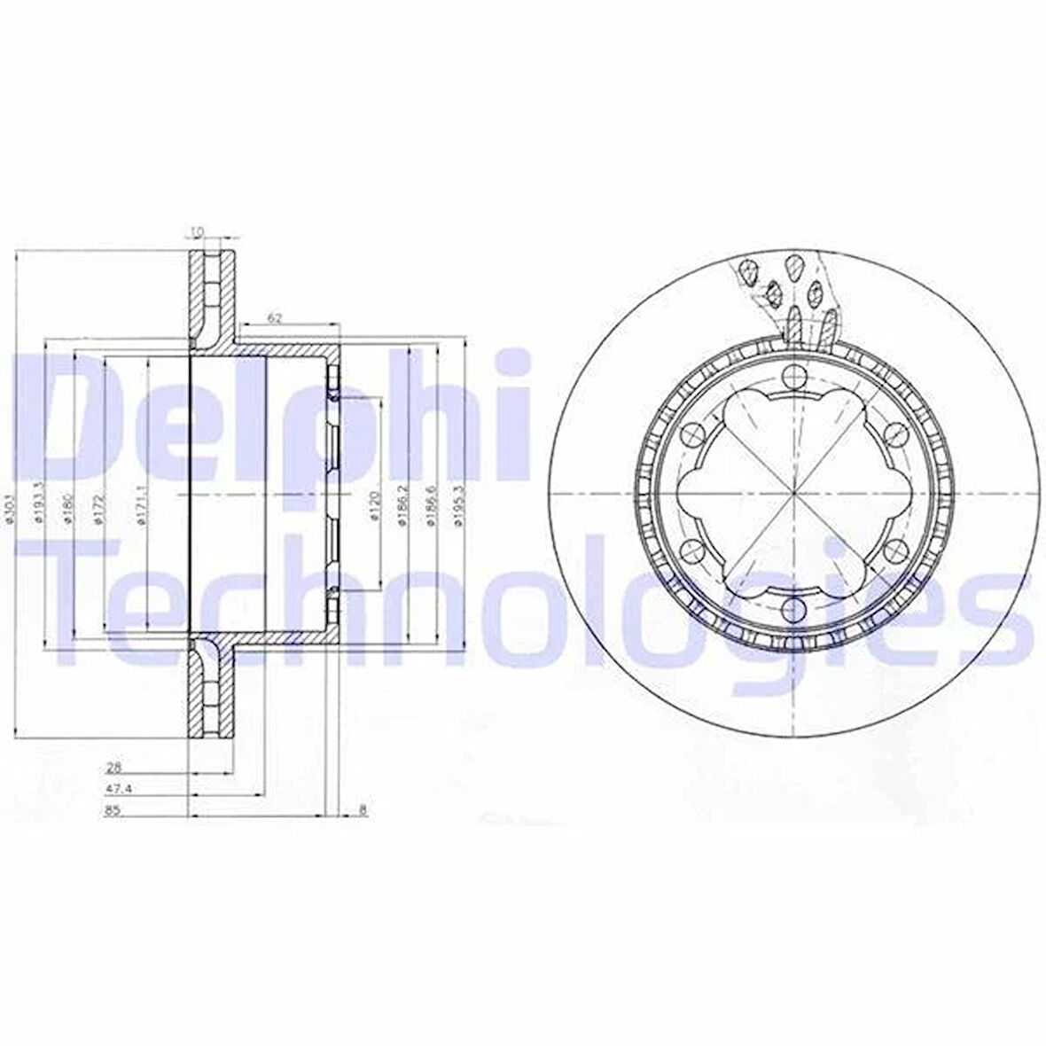 FREN DISKI ARKA MERCEDES SPRINTER B906 B907 . VW CRAFTER 30-35-50 CIFT TEKER