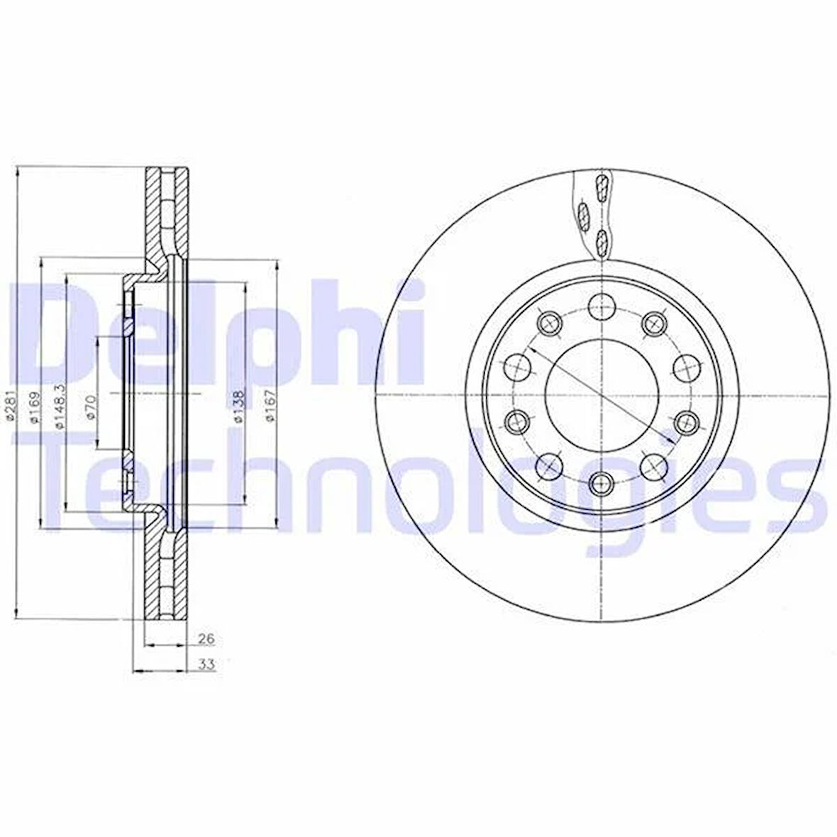 ÖN FREN AYNASI ALFA ROMEO GIULIETTA 1.4TB-1.6JTDM 10 FIAT 500X 1.4-1.3DMT-1.6DMTJ 14 281x5DxHAVALI DF6450