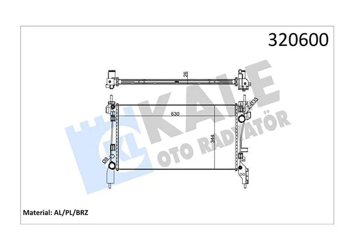 RADYATÖR PEUGEOT BIPPER-CITROEN NEMO-FIAT FIORINO 1.3-1.4 HDI 08