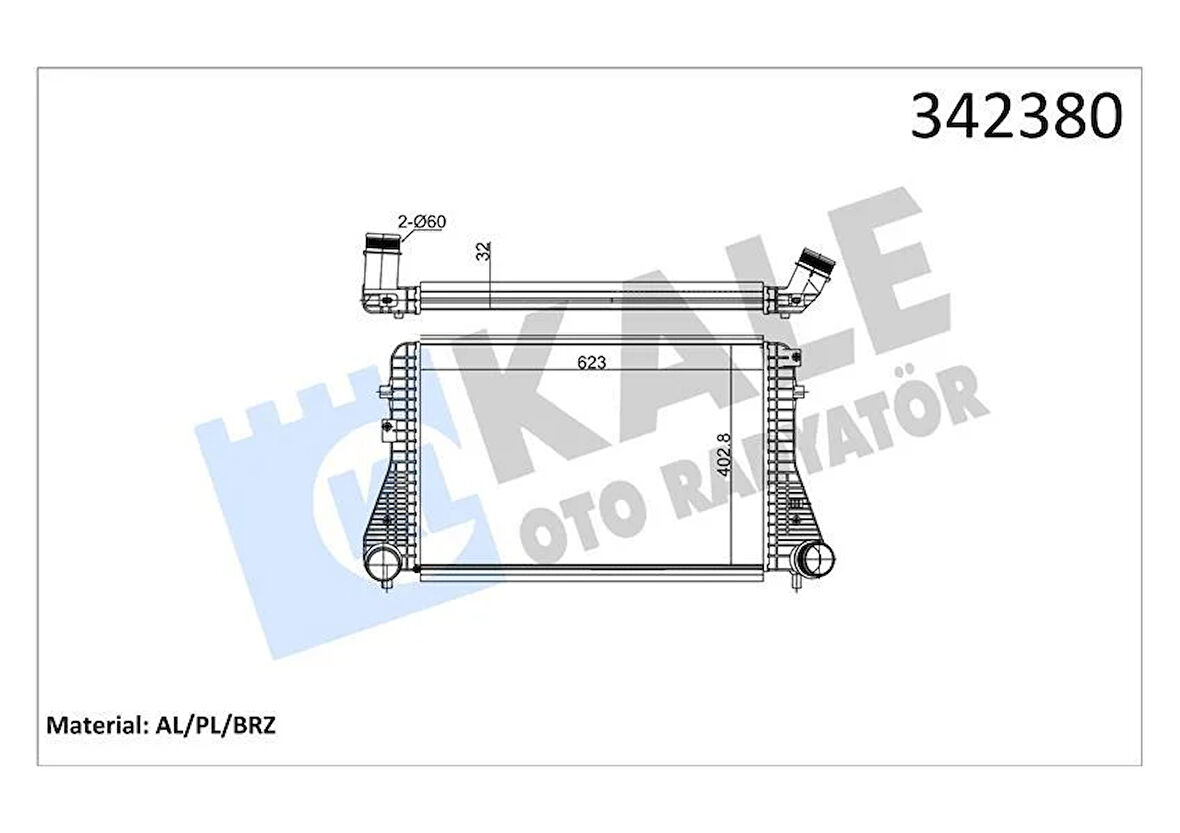 TURBO RADYATÖRÜ INTERCOOLER VW CADDY III-GOLF VI AUDI A3-TT-LEON SKODA OCTAVIA AL-PL-BRZ