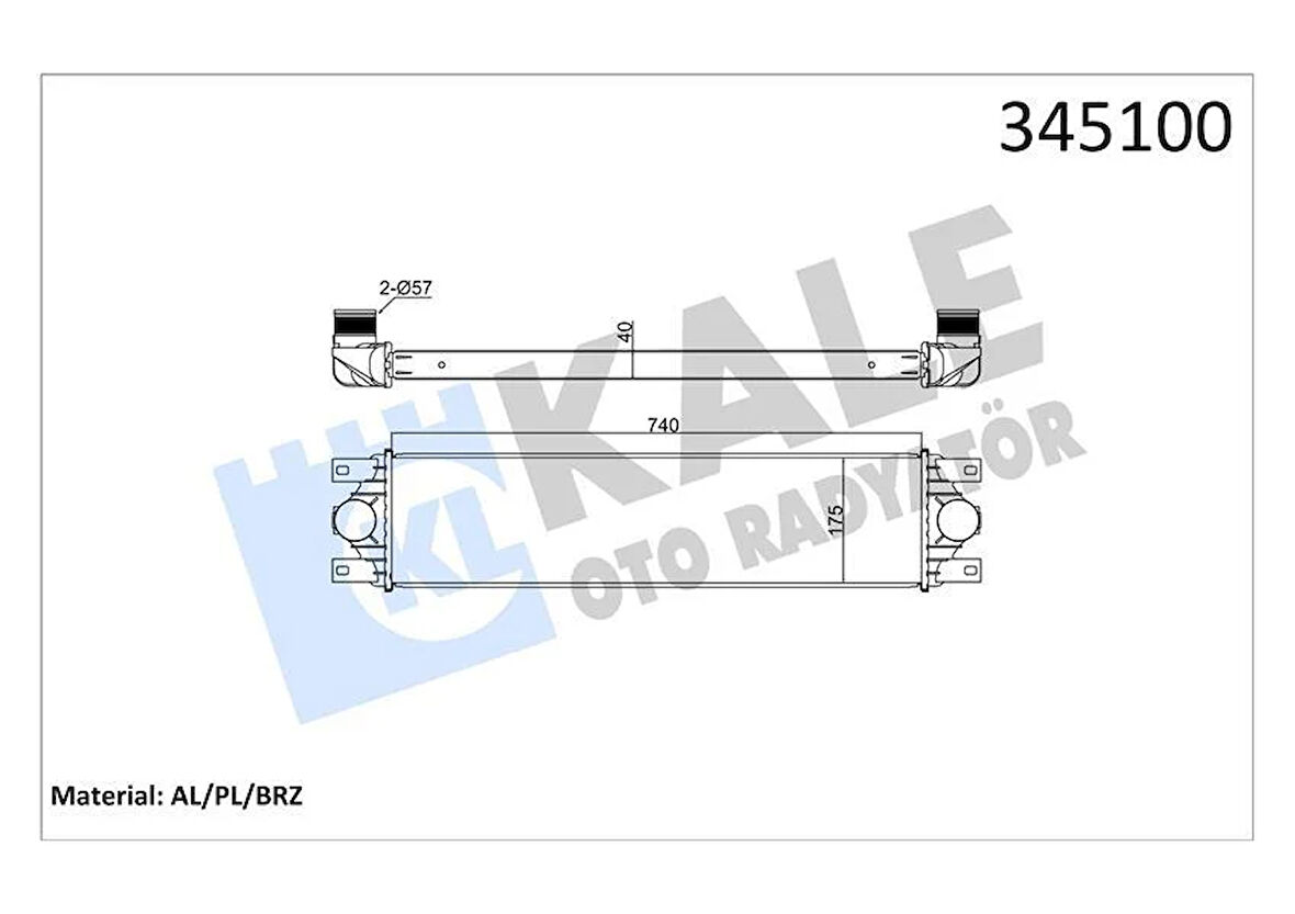 TURBO RADYATÖRÜ INTERCOOLER MASTER II-III-MOVANO 2.5DCI AL/PL/BRZ 738x175.3x40