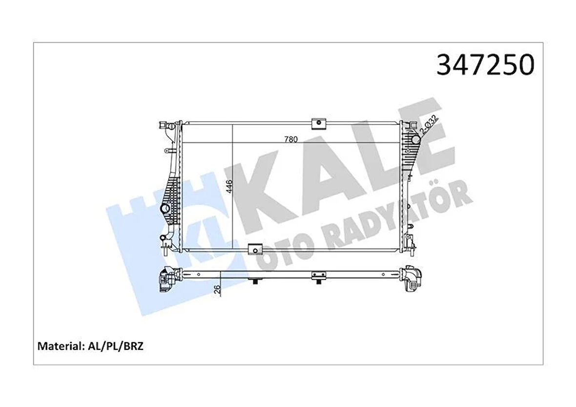 RADYATÖR TRAFIC II-VIVARO 2.0 DCİ-CDTİ 06 M9R 780x462.25x27 MEK AC /-