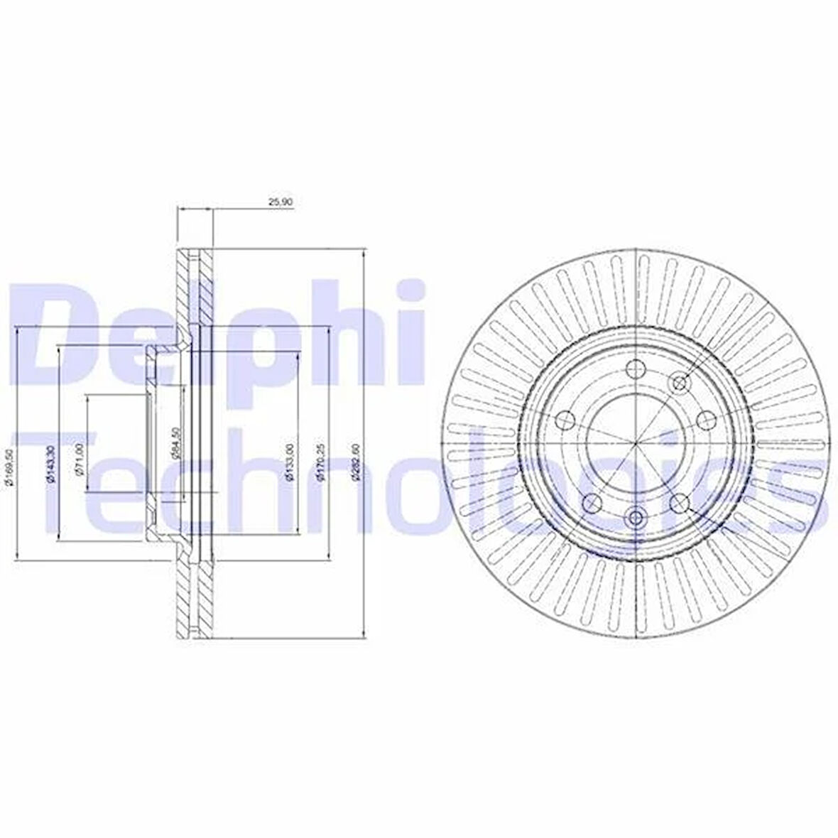 ÖN FREN AYNASI 407 1.6HDI 1.8-2.016V-2.0HDI 04 607 2.0 00 508 10 283x26x5DLxHAVALI