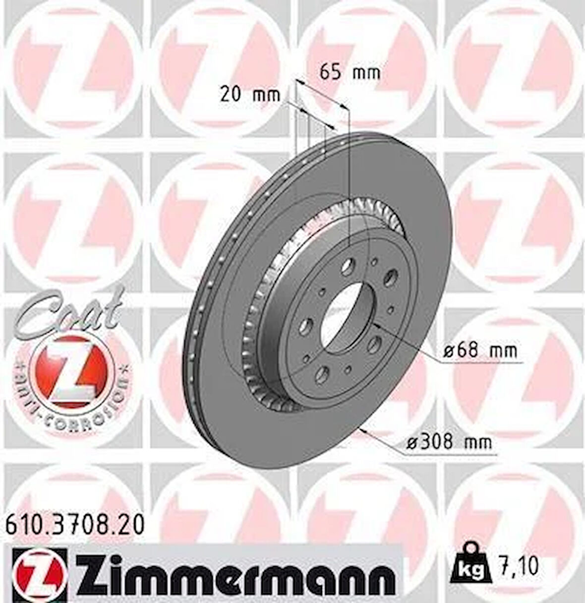 ARKA FREN AYNASI VOLVO XC90 2.5T-3.2AWD-D3-D5-T6 2002 2012 17 JANT 308x20x5DLxHAVALI 986479320-DF4338