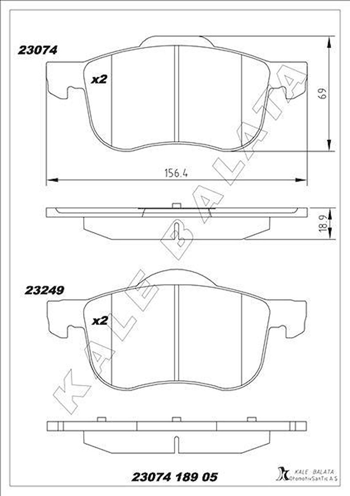 ÖN BALATA VOLVO S60 00-10 S80 98-06 V70 97-07 XC70 00-07 S70 97-00