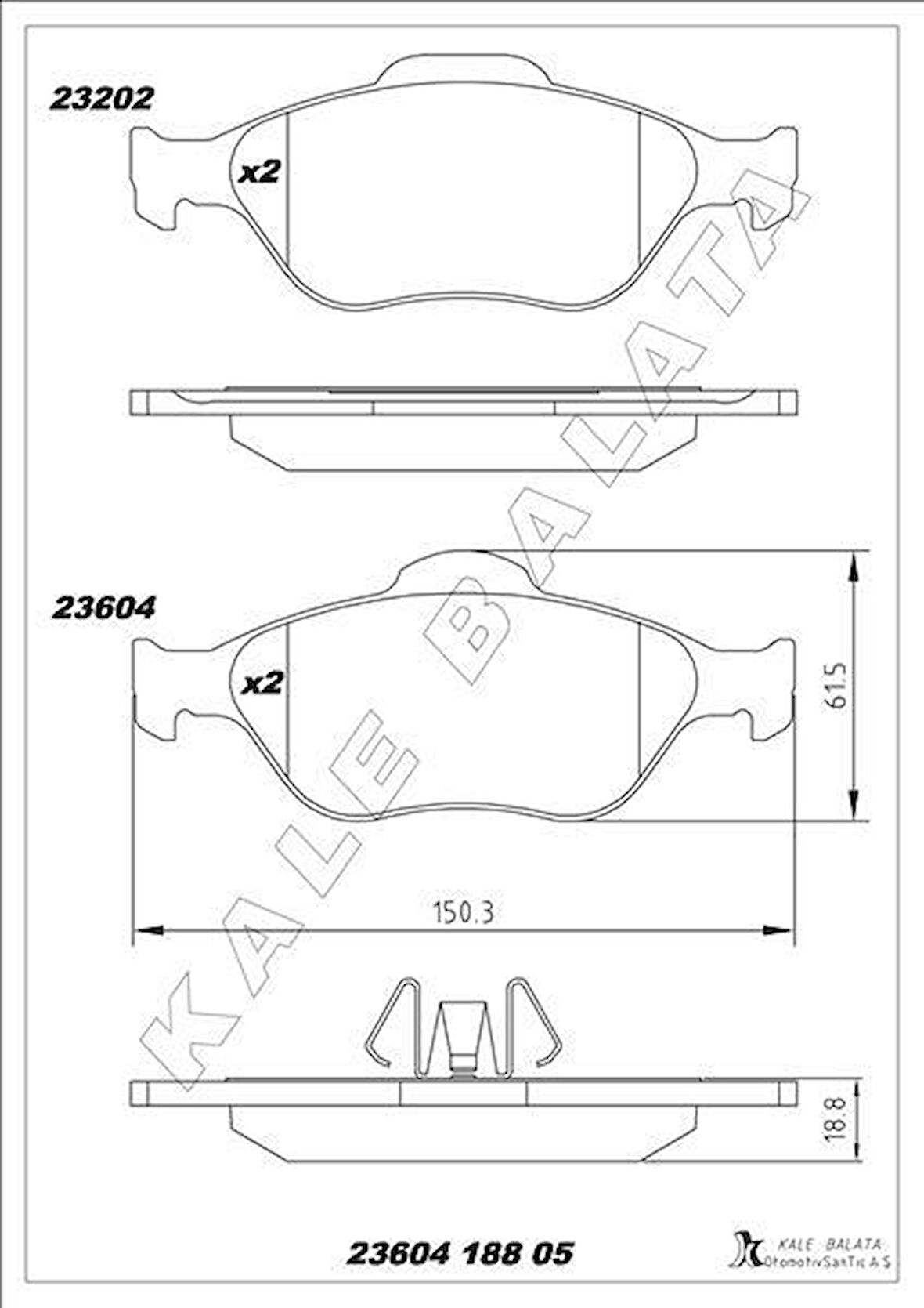 ÖN BALATA FIESTA 1.4TDCİ ABSLİ 00 FUSION 02 MAZDA 121 96 MAZDA 2 03 GDB1419