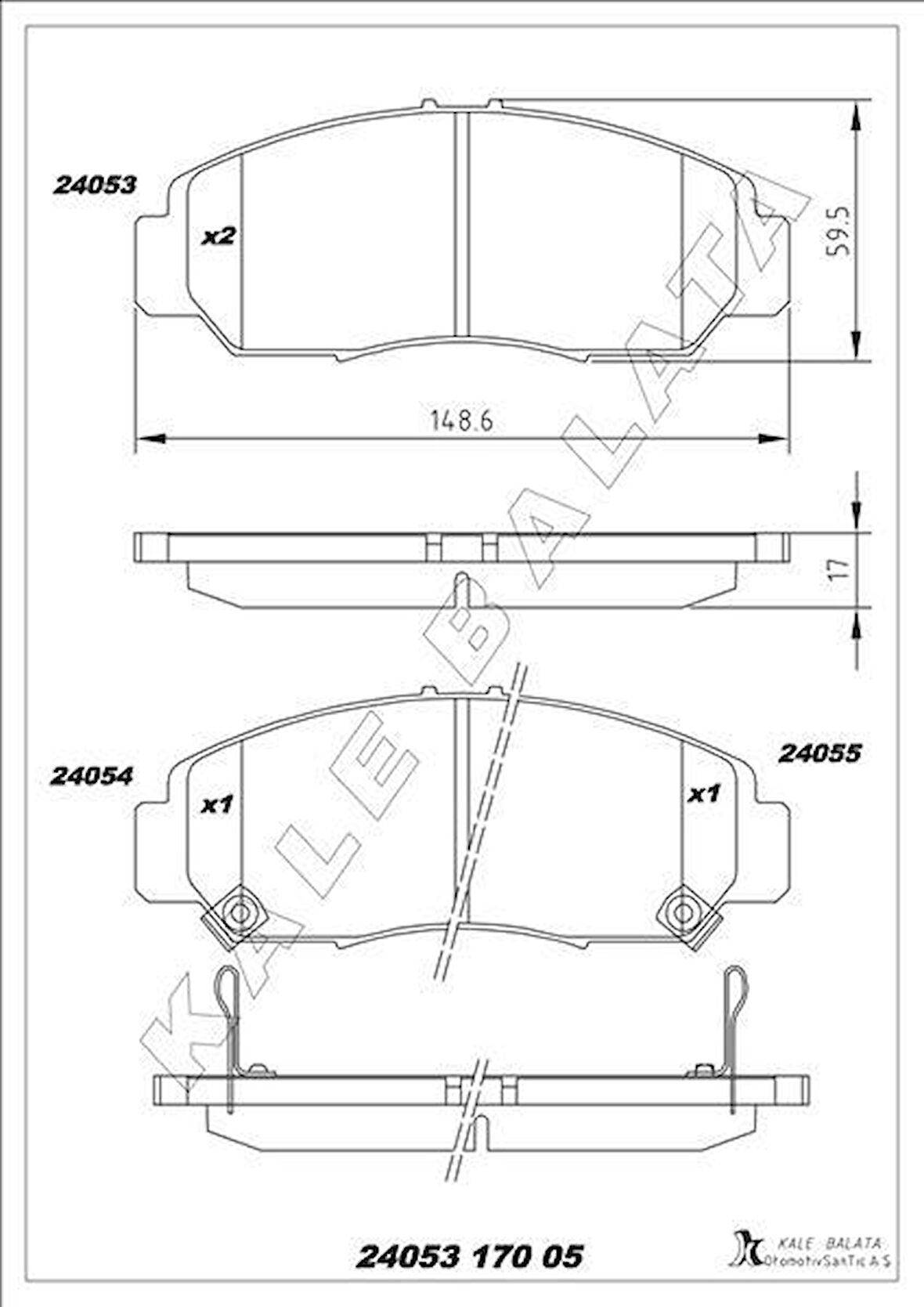 ÖN FREN BALATA HONDA CIVIC 1.6L R16A2 VTEC sedan FD6 06-11 / 1.8L R18A2 FD7 06-