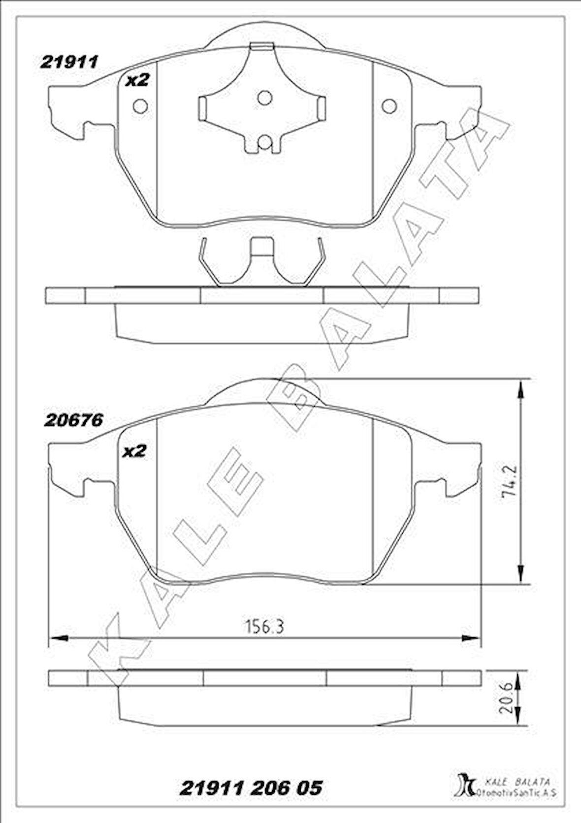 DİSK FREN BALATASI ÖN BORA 1998-2005-GOLF III-IV-NEW BEETLE 1999-2010-PASSATA3 1996-2003-TT 98-06