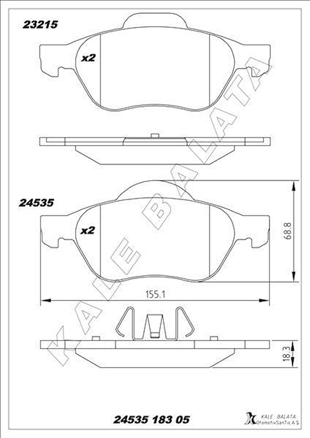 ÖN BALATA MEGANE II 02 SCENIC II 02 CLIO III 05 1.5dCi 1.6 16V 2.0 16V