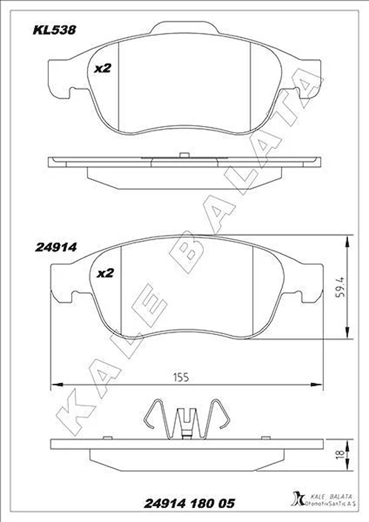 ÖN FREN BALATASI MEGANE III 09 SCENIC III 09 FLUENCE 10 DUSTER 10 LODGY 12 CAPTUR I 13 1.5 DCI 1.6 16V