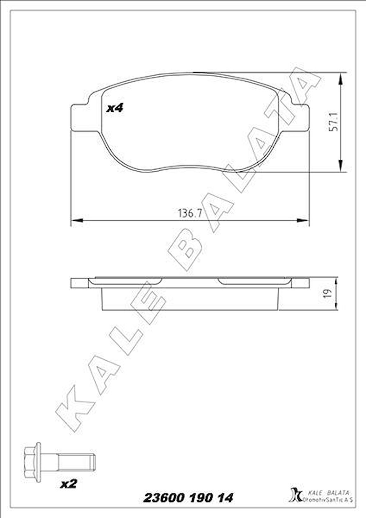 ÖN BALATA P207 06 P307 00 DOBLO 01 PARTNER 03 BERLINGO 00 C3 02 C4 04 XSARA 00