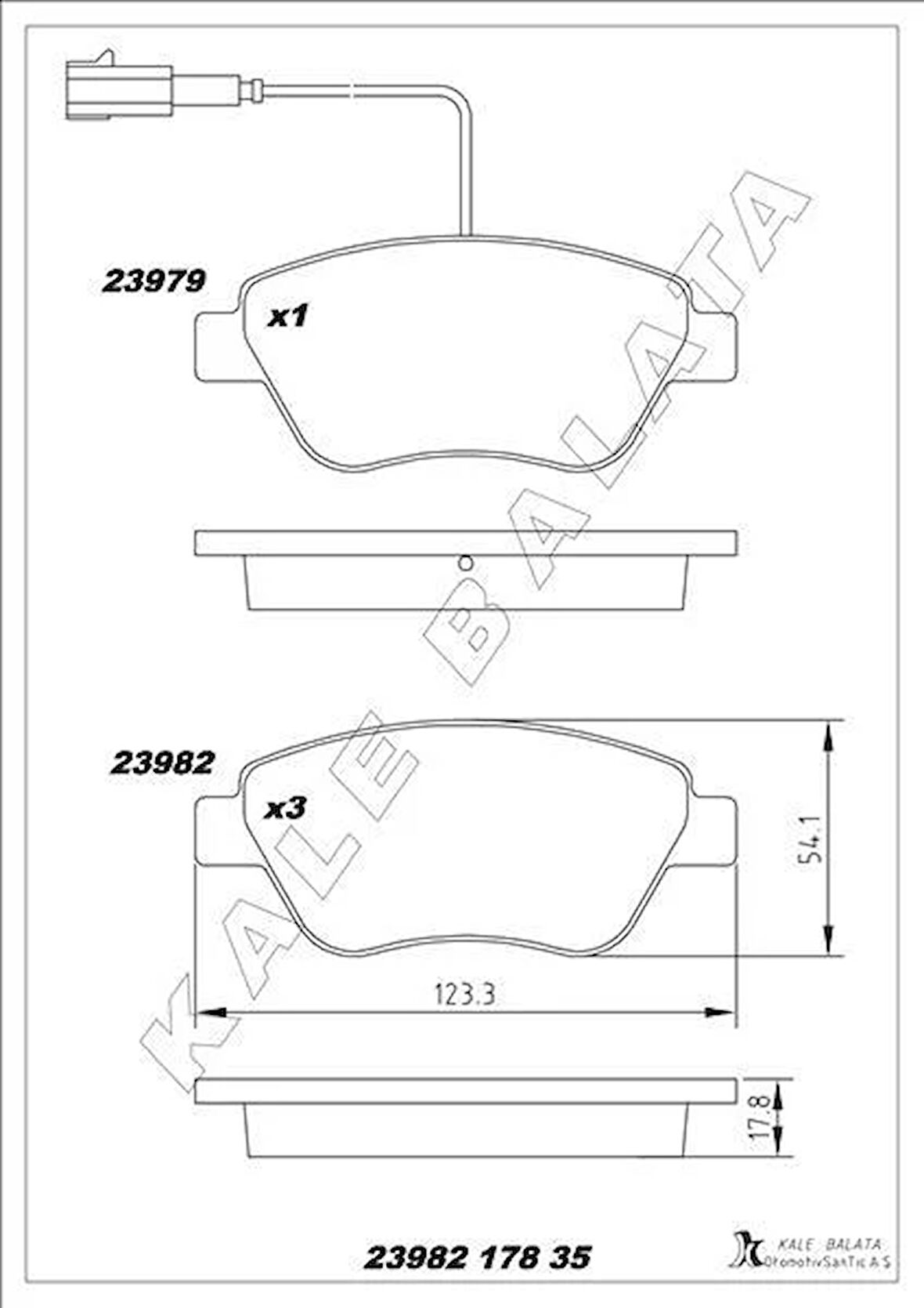 ÖN BALATA NEMO 1.3 HDİ 75 09 BIPPER 1.3 HDİ 75 10 BIPPER TEPEE 1.3 HDİ 10 FIORINO 1.4 1.3D 09 ÇİFT FİŞLİ