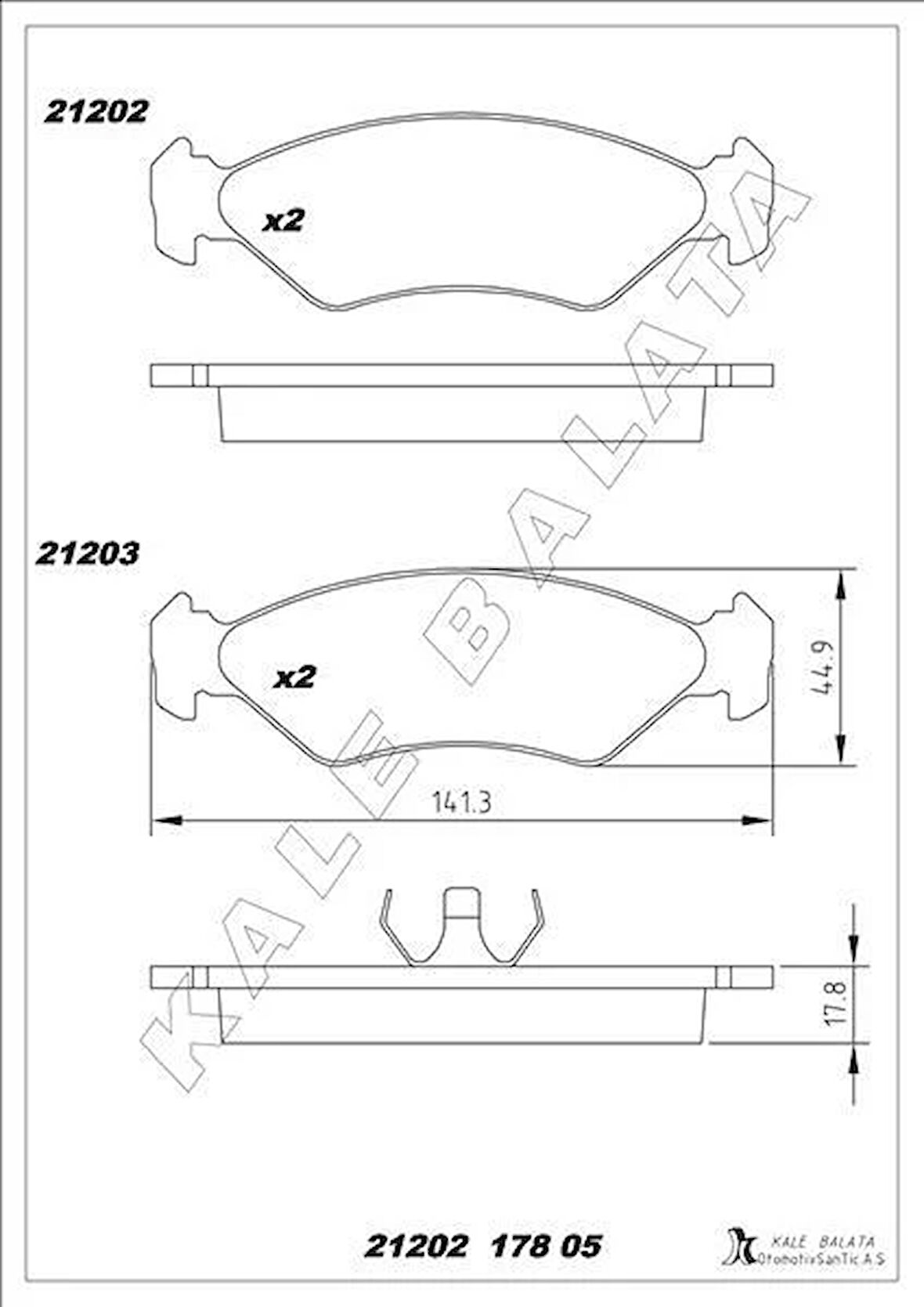 ÖN BALATA FIESTA1.0 1.3 1.4 1.8 D 95 FORD KA 1.0 1.3 96 MAZDA 121 96