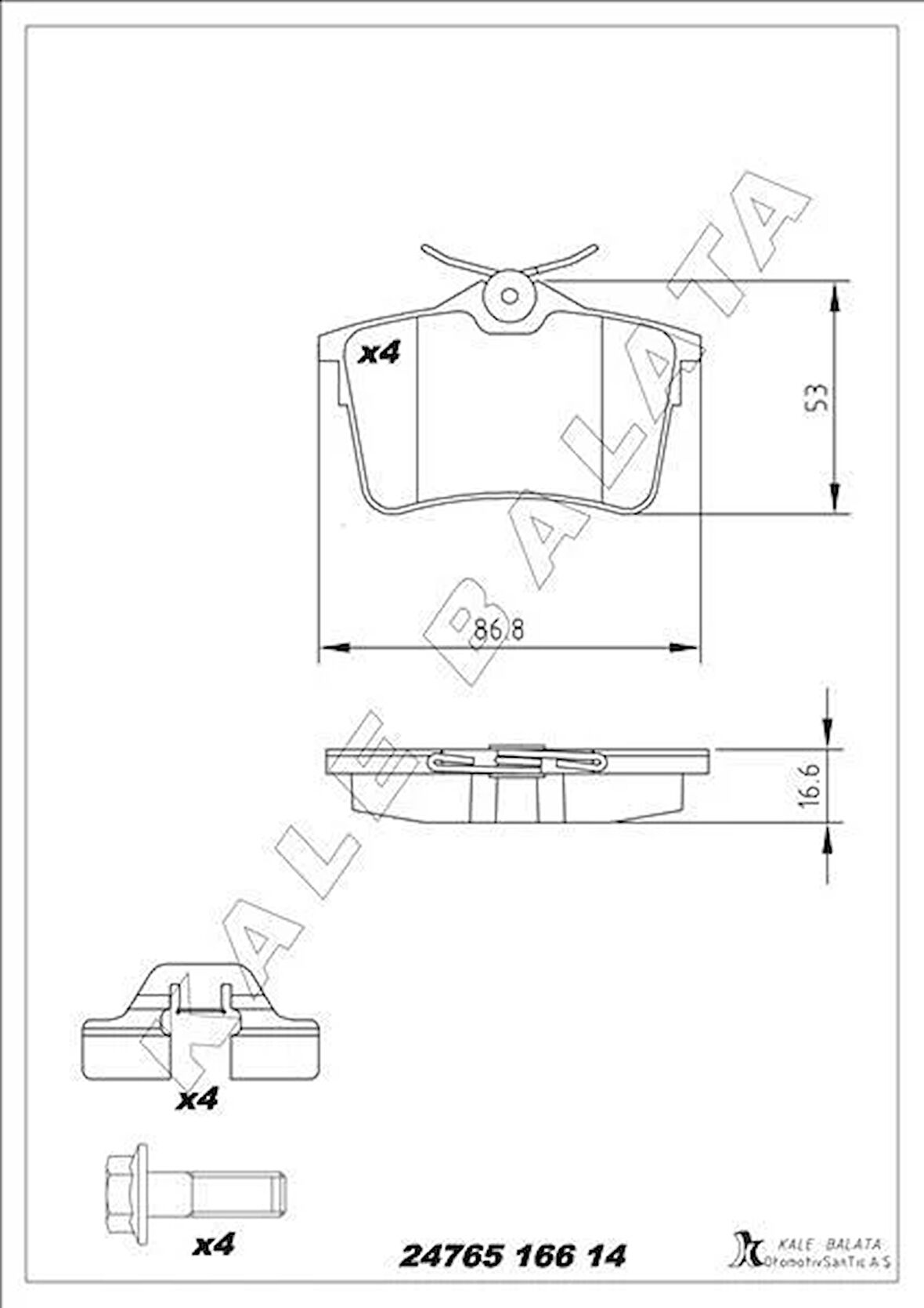 ARKA FREN BALATASI P307 00 09 P308 07 14 PARTNER 08 PARTNER TEPEE 08 BERLINGO 08 C4 04 16 XSARA PICASSO 99 11 DS4 15 18