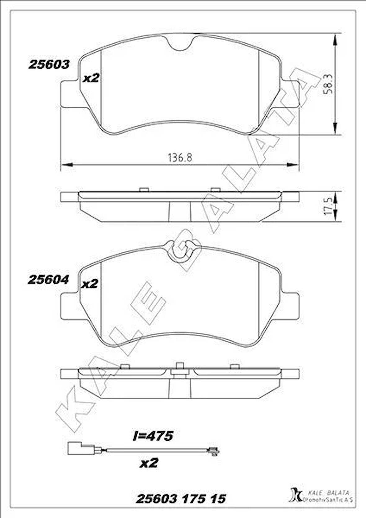 ARKA BALATA FORD TOURNEO CUSTOM-TRANSIT CUSTOM 2.2 TDCI 12 KABLOLU
