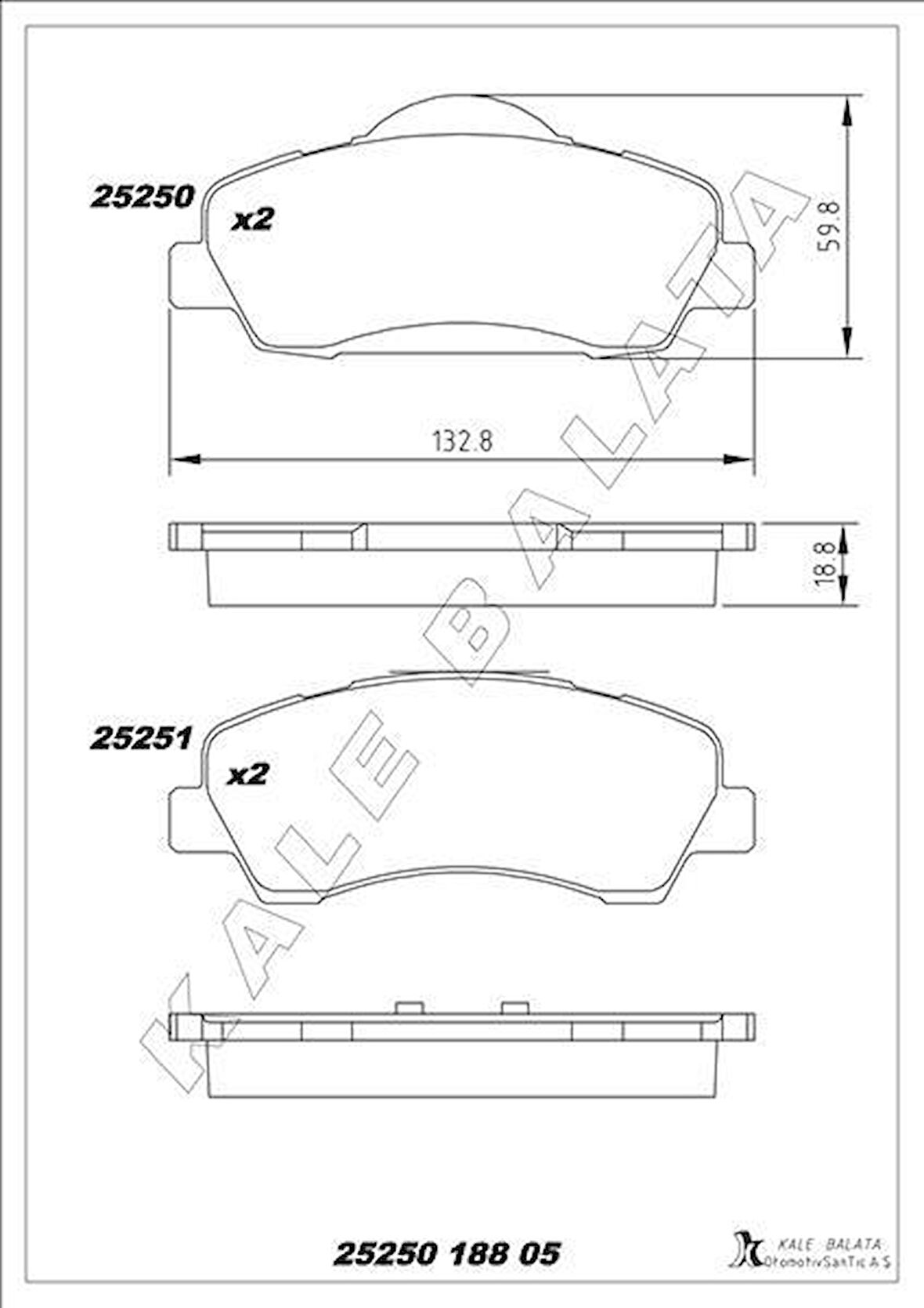 ÖN FREN BALATASI PEUGEOT P301 12 P308 13 CITROEN C-ELYSEE 12 C4 14 266mm