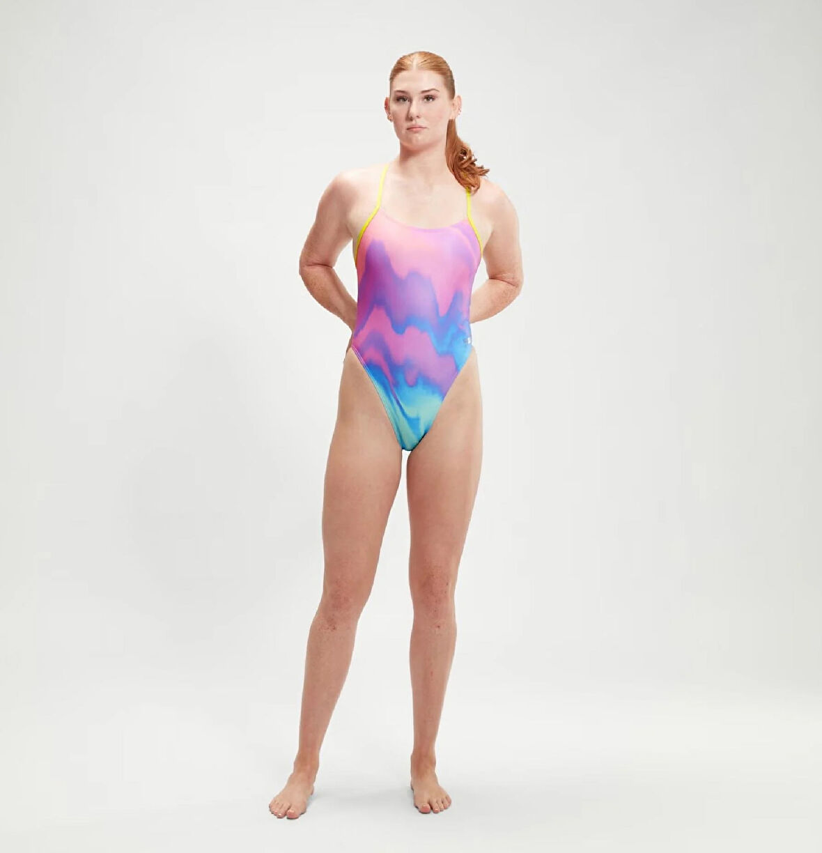 Speedo Allover Digital Tie Back Kadın Mayo