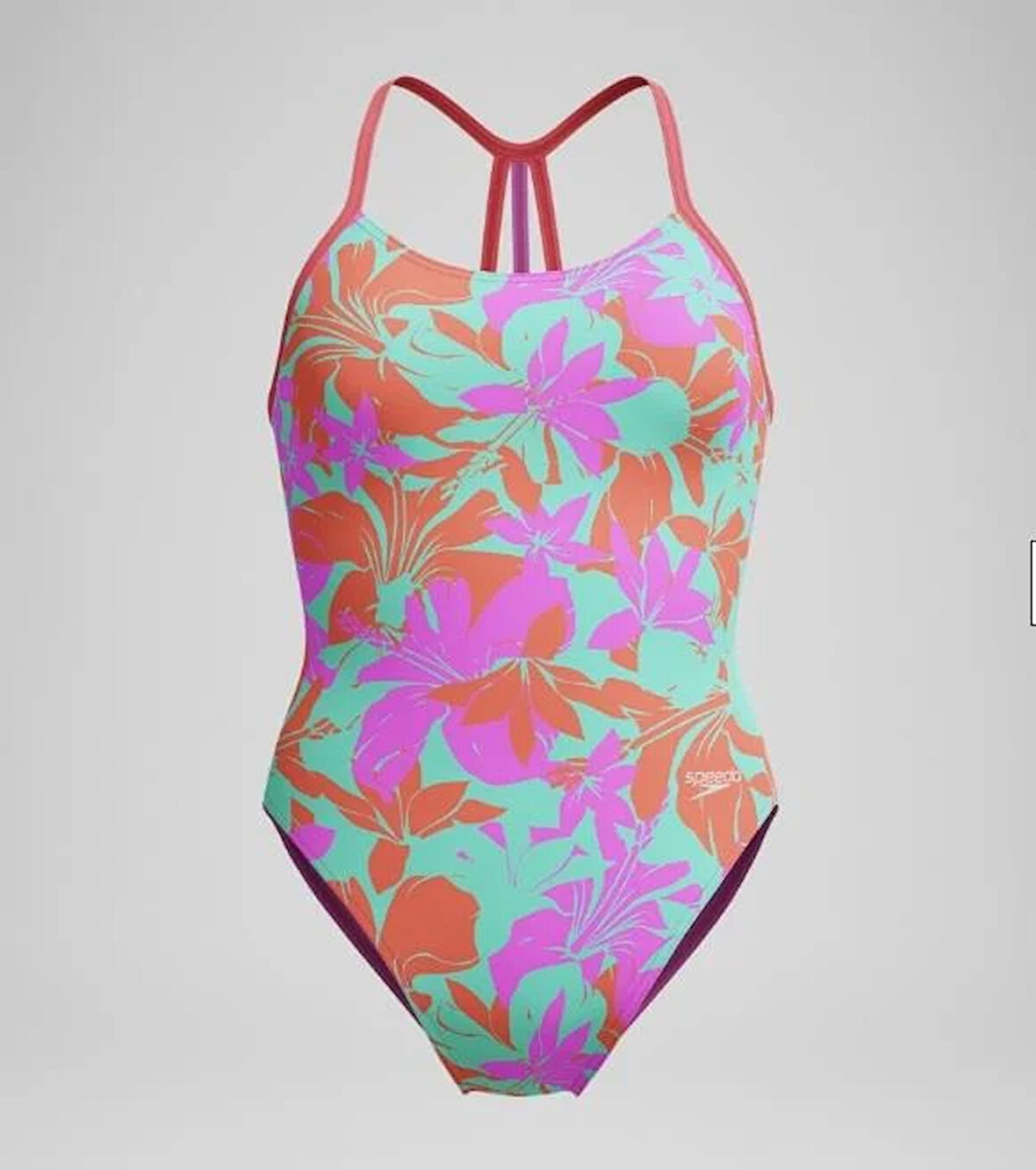 speedo Training Printed Lane Line Back Kız Çocuk Mayo