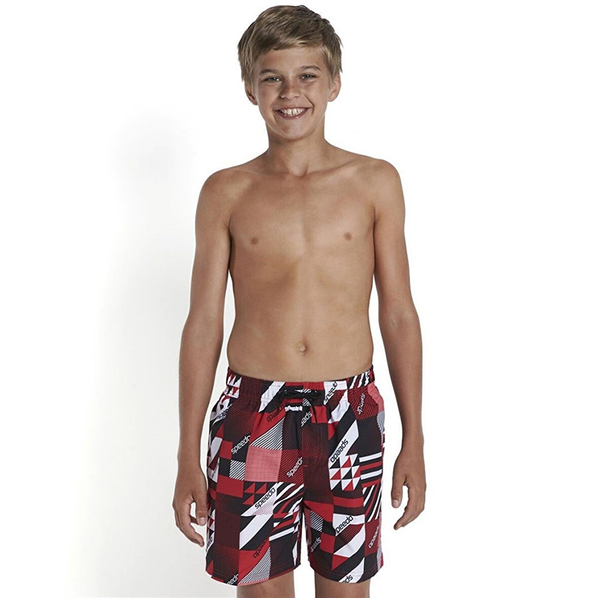 Speedo Leisure 15" Şort Mayo - Siyah/Kırmızı