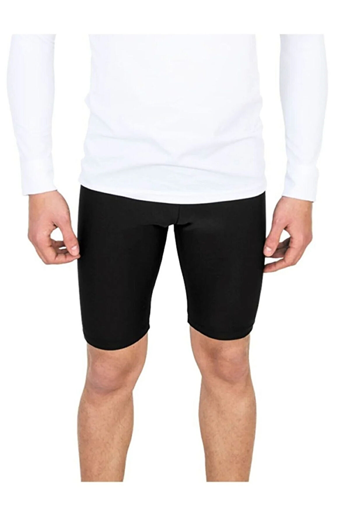 Net Collection Likra Futbolcu Bermuda Tayt Siyah (şort Altı Tayt)