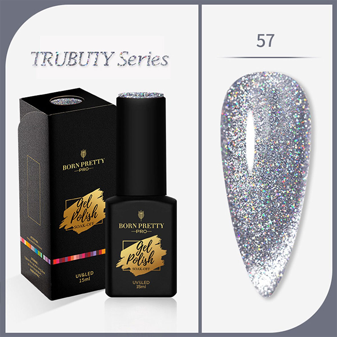 Born Pretty Trubuty Serisi Kalıcı oje 15 ml 57 (52184-57) Kedi gözü oje