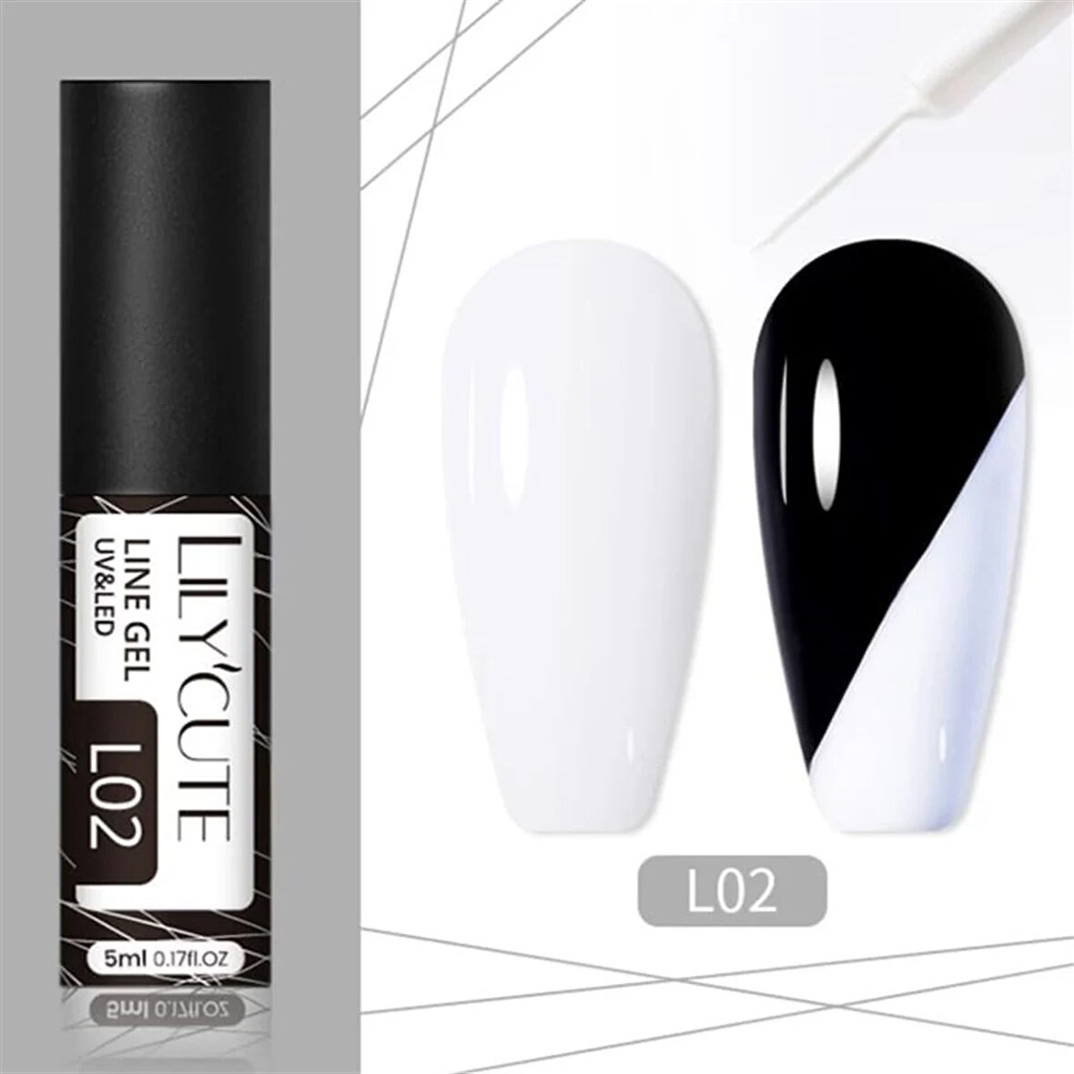 Lily Cute Nail art çizim ojesi (UV gel) Beyaz 53335-02