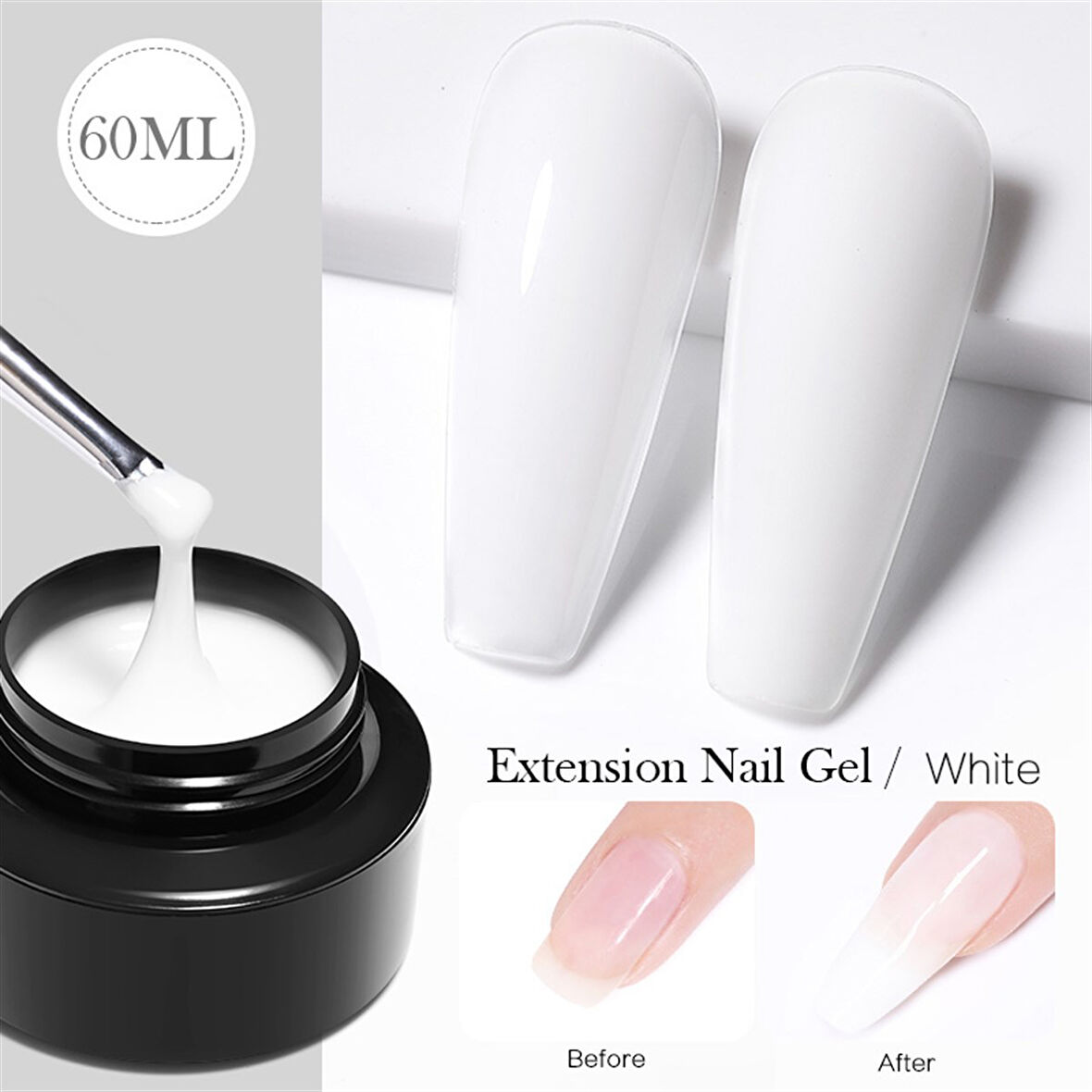 Born Pretty Pro Builder jel 60 ML Beyaz (54509-02)