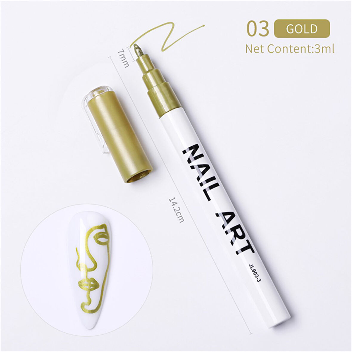 Nail Art çizim kalemi GOLD (53542-3)