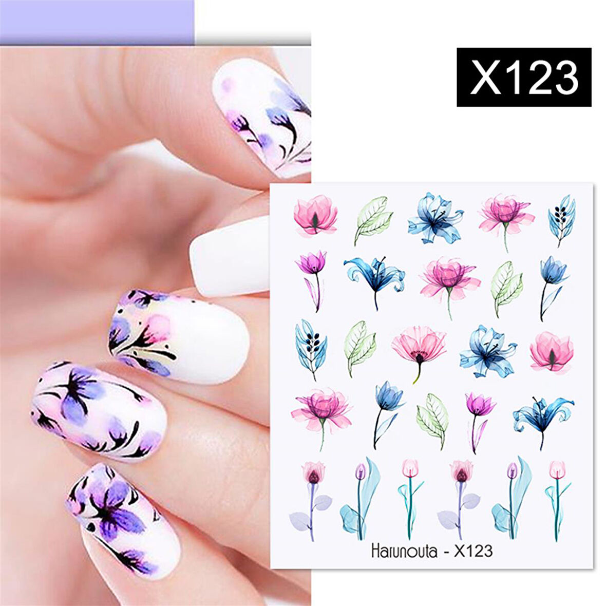 Su transferli nail art sticker X123 (53013-23)