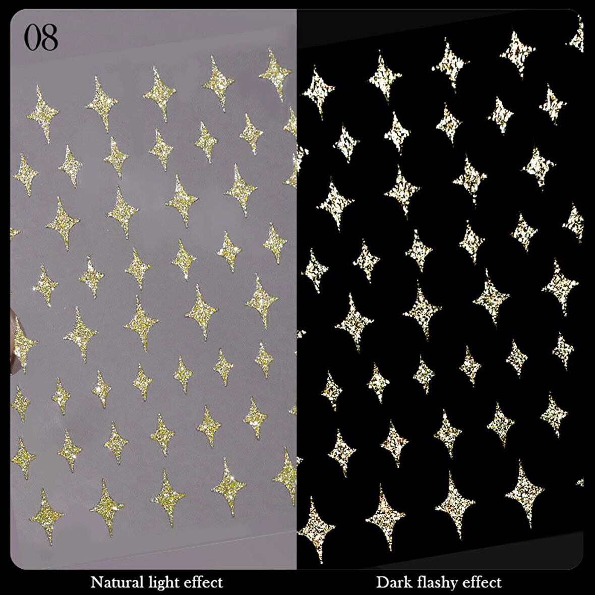 3D Reflektif efekt nail art sticker  model - 8 (55881-8)