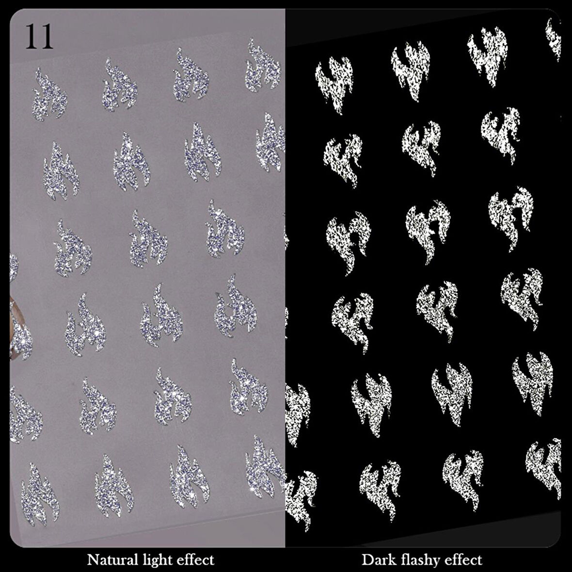 3D Reflektif efekt nail art sticker  model - 11 (55881- 11)