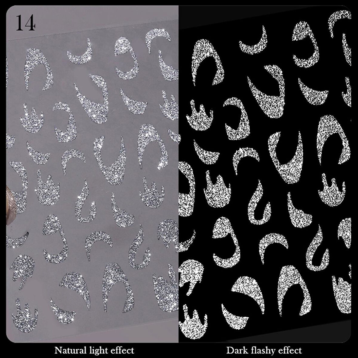 3D Reflektif efekt nail art sticker  model - 14 (55881- 14)