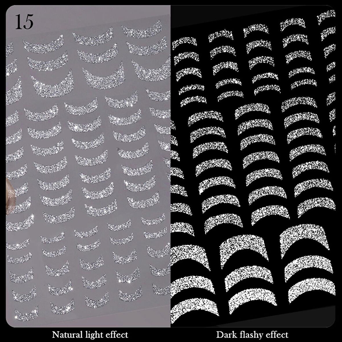 3D Reflektif efekt nail art sticker  model - 15 (55881- 15)