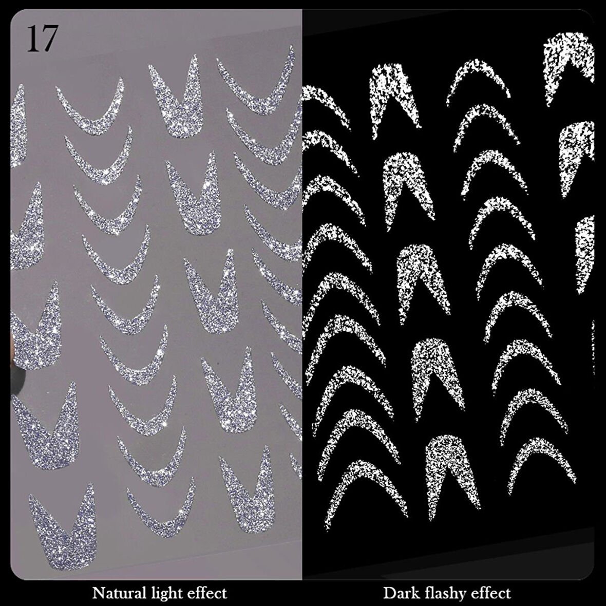 3D Reflektif efekt nail art sticker  model - 17 (55881- 17)