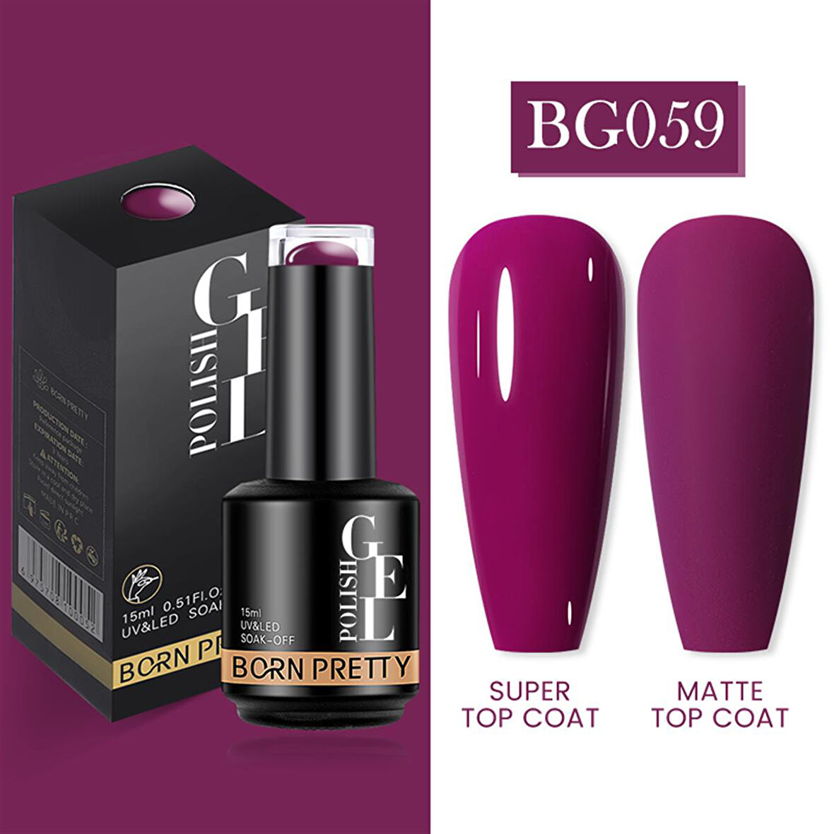 Born Pretty 15 ml kalıcı oje BG059 (55933)