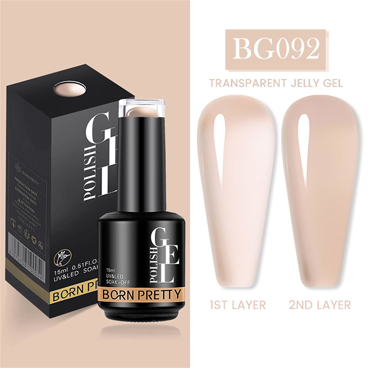 Born Pretty 15 ml kalıcı oje BG092 (55933)