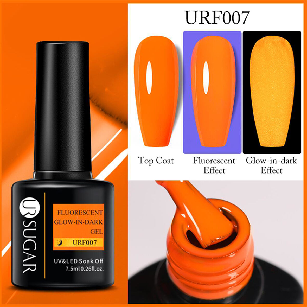 URSUGAR 7.5 ml Floresan - Fosforlu kalıcı oje URF007 (54126)