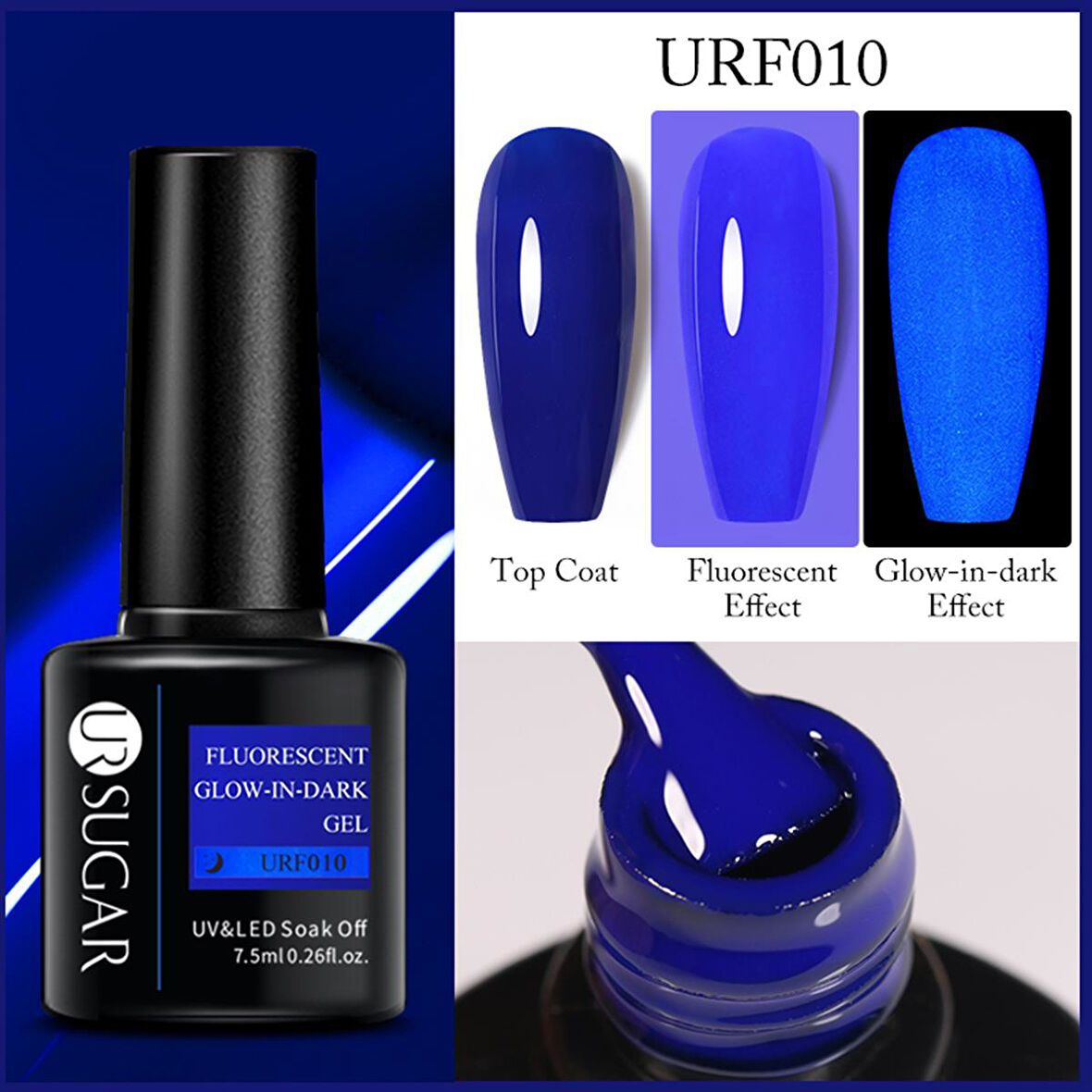 URSUGAR 7.5 ml Floresan - Fosforlu kalıcı oje URF010 (54126)