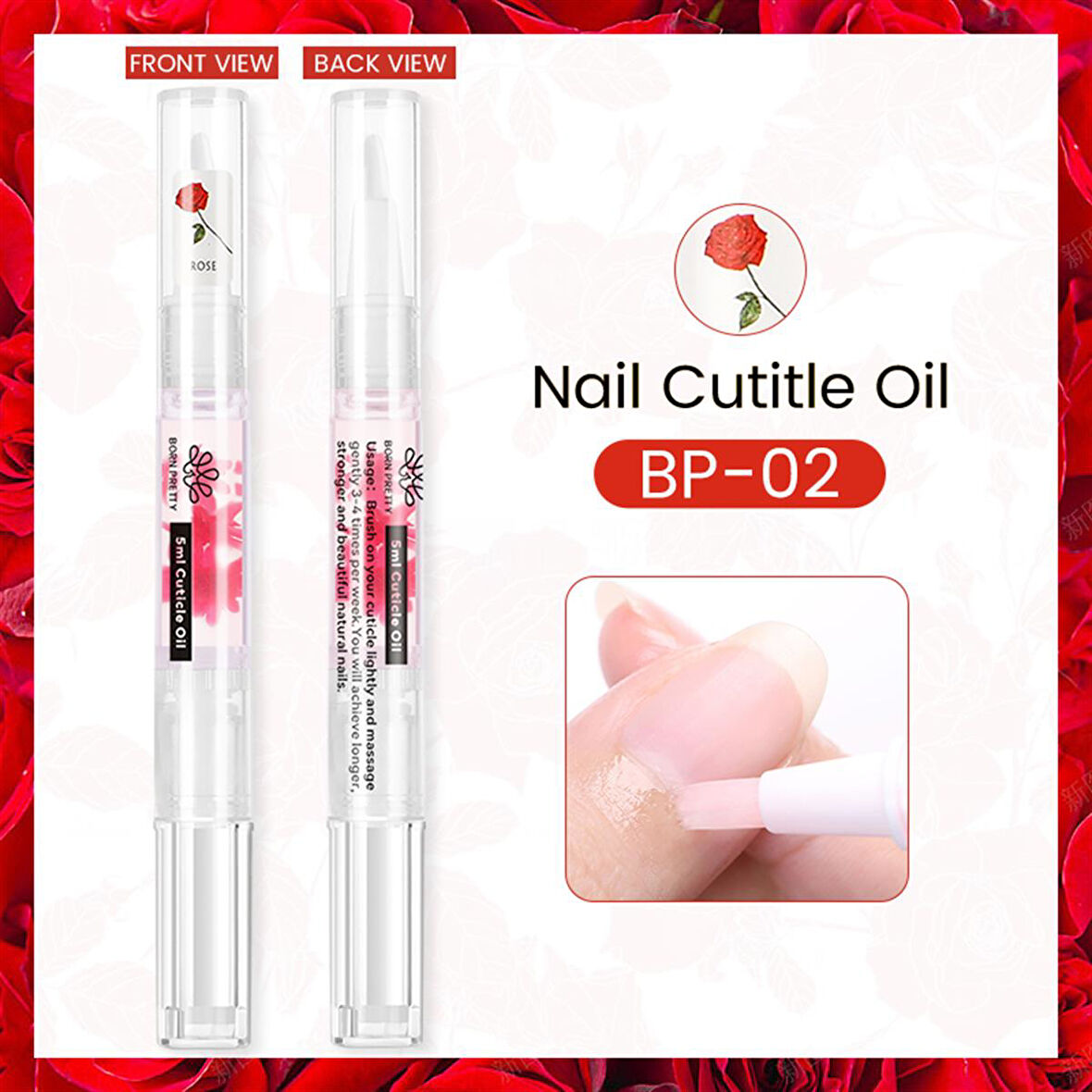 Born Pretty Cuticle oil pen BP-02 Gül (Bakım yağı) 56000