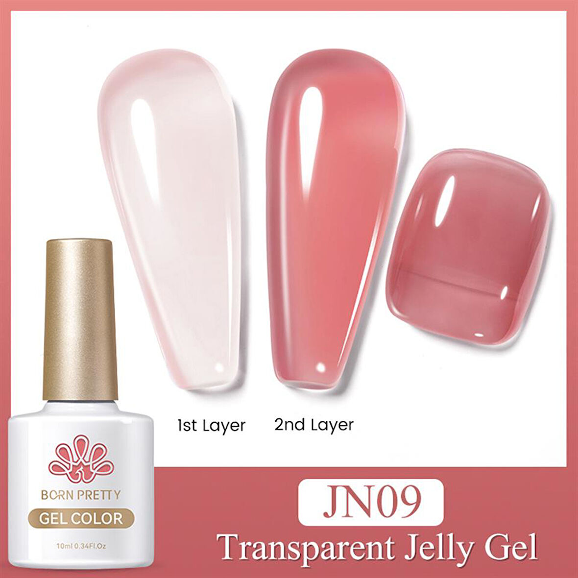 BORN PRETTY 10ml Jelly Nude Seri Kalıcı Oje JN09 (56347)