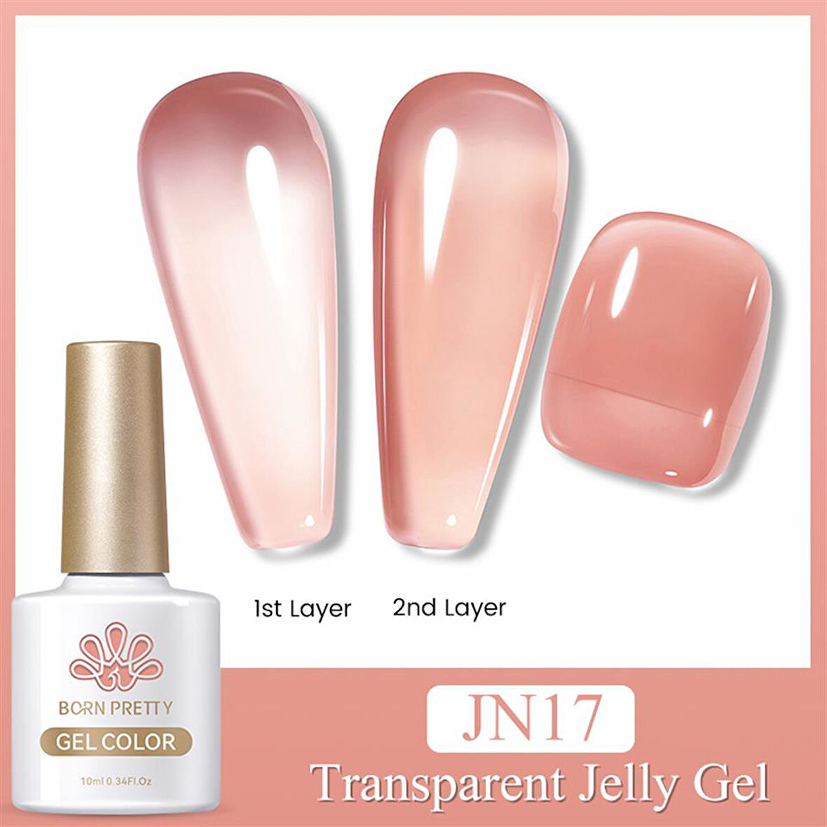 BORN PRETTY 10ml Jelly Nude Seri Kalıcı Oje JN17 (56347)